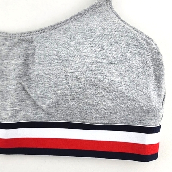 ⭐️2/ $30⭐️ Tommy Hilfiger Women's Bralette Wireless Heathered Grey Stripes Sz M - Picture 4 of 11
